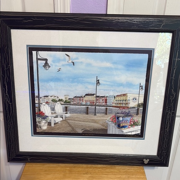 David Doss signed Disney Boardwalk picture with Black Frame - Picture 1 of 9